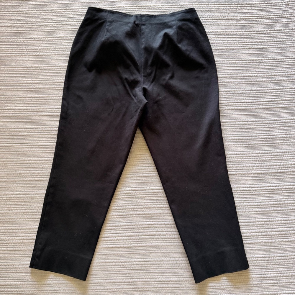 Chicos Black Crop Pants Womens Size 0.5 Small Straight Leg Flat Front Trousers - Picture 7 of 10